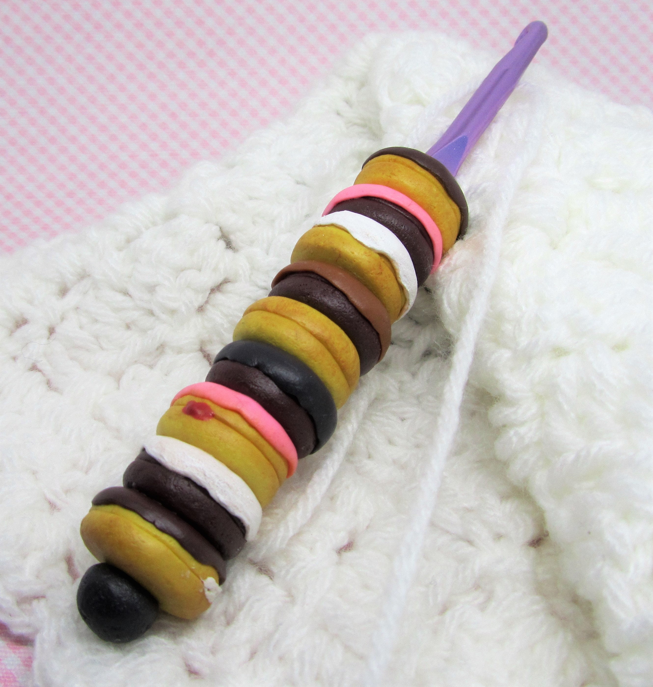 Donut crochet hook Doughnuts polymer clay crochet hook Etsy
