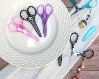 Tiny Embroidery Scissors, Sweet Little Snips, Mini Sewing Scissors, Choose Your Color & Bakery Treat, Bakery charm, Scissor Fob