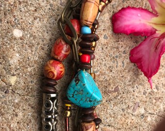 Earthy mixed media bracelet