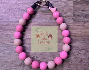 Beaded Dog Collar |Dog Necklace | Beaded Collar |Pearls | Slip on Dog Collar | Durable dog Necklace |pink ombre