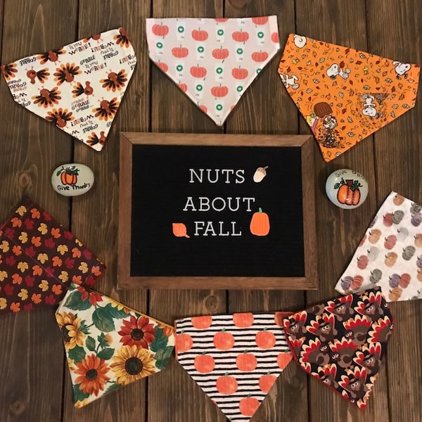 Fall Dog Bandanas/ Fall Bandana/ Over The Collar Bandana/ Autumn Bandanas