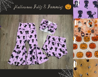 Halloween |Baby Bells | Bell Bottoms |Kids Bell Bottoms | Bummies |Headband |Headwrap | Pumpkins
