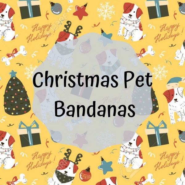Christmas dog bandanas/ winter dog bandanas/ over the collar bandanas