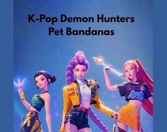 K-Pop Demon Hunters Dog Bandana/Over The Collar Dog Bandanas