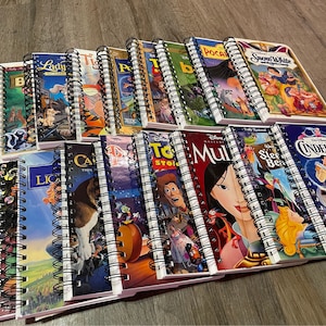 VHS journals/ Notebooks,Storybook journal, Recycled VHS, journal ,Disney