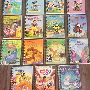 Golden Book Notebooks,Storybook journal, Recycled book, Junk journal ,Disney