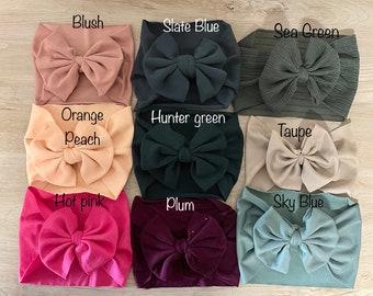 Jersey Knit Bow Baby Headwrap Fabric Headband For Newborn Baby Girls Baby Shower Gift Hair Bow Pregnancy Nursery Spring Easter