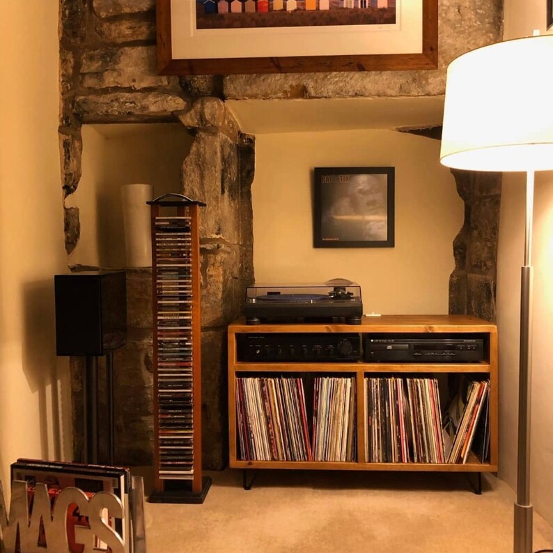 Industrial TV Stand Sustainable Vinyl Storage Unit Etsy