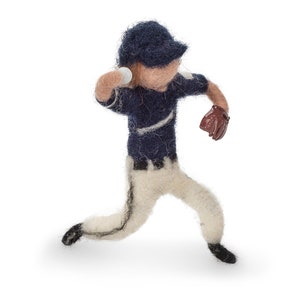 Miniature made of felt, baseball player