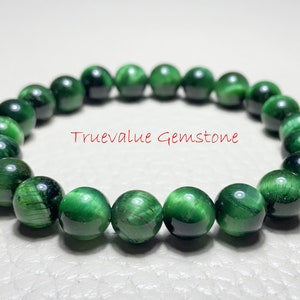 Green Tiger Eye Beaded Bracelet: Essential Oil Diffuser, Healing Jewelry