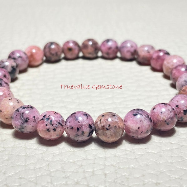 Pink Agate Bracelet, Beaded Bracelet, Healing Crystal, 8mm Beads, Friendship Bracelet, Crystal Beads Bracelet, For Gift