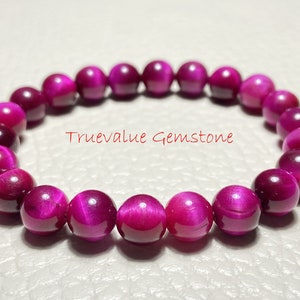 Pink Tiger Eye Bracelet, Beaded Bracelet, Healing for Men & Women, Protection, Practicality, Tiger Eye Beads, Gift for Men And Women