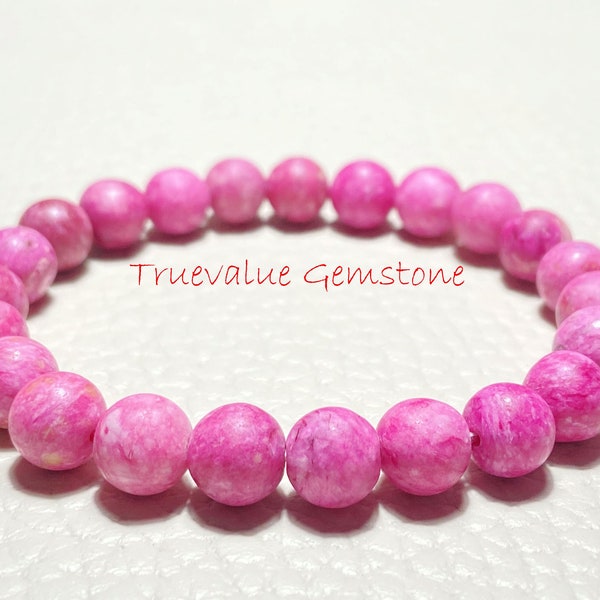 Matte Pink Agate Bracelet, Beaded Bracelet, Healing for Men & Women, Perspective, Moderation, Calm, Agate Beads, Gift for Men And Women 3207