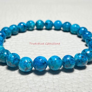 Blue Agate Bracelet, Healing Beaded Bracelet for Men & Women, Natural Stone Jewelry, Energy Boost, Gift Idea, Meditation Accessory
