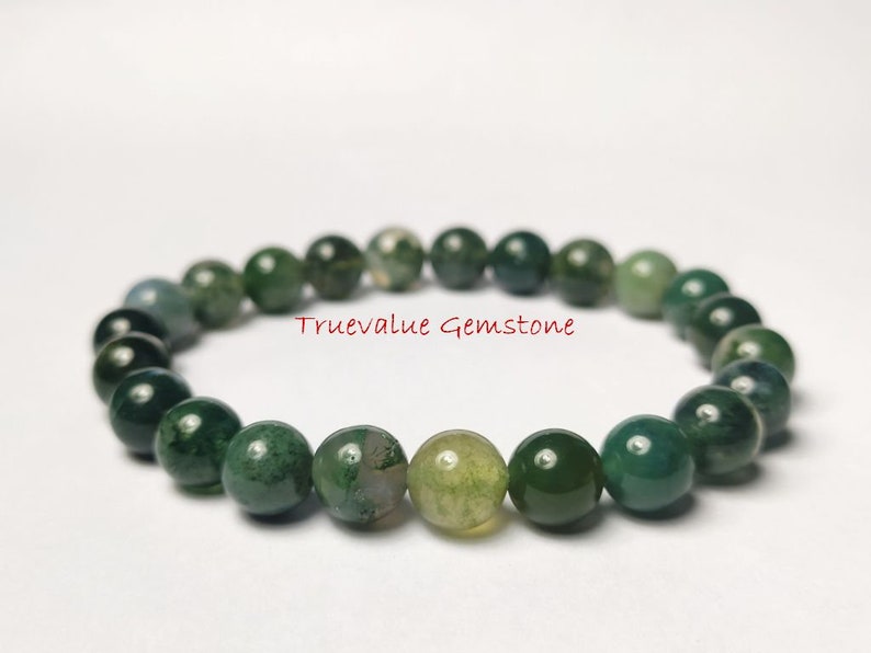 Crystal Jewelry Anxiety Bracelet Item No.3007 Diffuser Jewelry MOSS AGATE BRACELET Gemstone Bracelet Jasper Bracelet