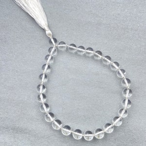 Crystal Quartz Necklace - 27 Mala Beads Pocket Mala for Healing, Energy Protection & Grounding, Yoga Gift for Her