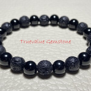 Black Onyx & Lava Stone Bracelet: Essential Oil Diffuser Jewelry