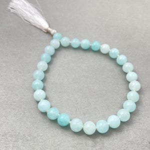 Aqua Jade Grounding Pocket Mala - 27 Beads Travel Mala, Intentional Jewelry, Yoga Gift, Aqua Ocean Prayer Beads