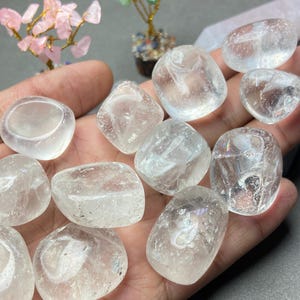 Clear Quartz Tumbled Stone - Tumbled Polished Crystal Quartz Crystal - Choose How Many Pieces - Gemstone for Amplification