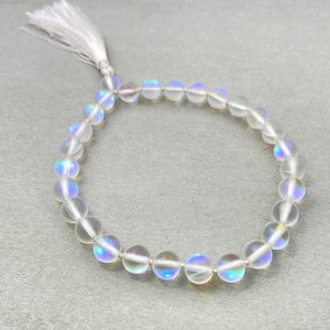 Hand-knotted Matte Aura Quartz Pocket Mala - 27 Bead Japa Meditation & Yoga Gifts, Mala Beads for Mindfulness And Serenity