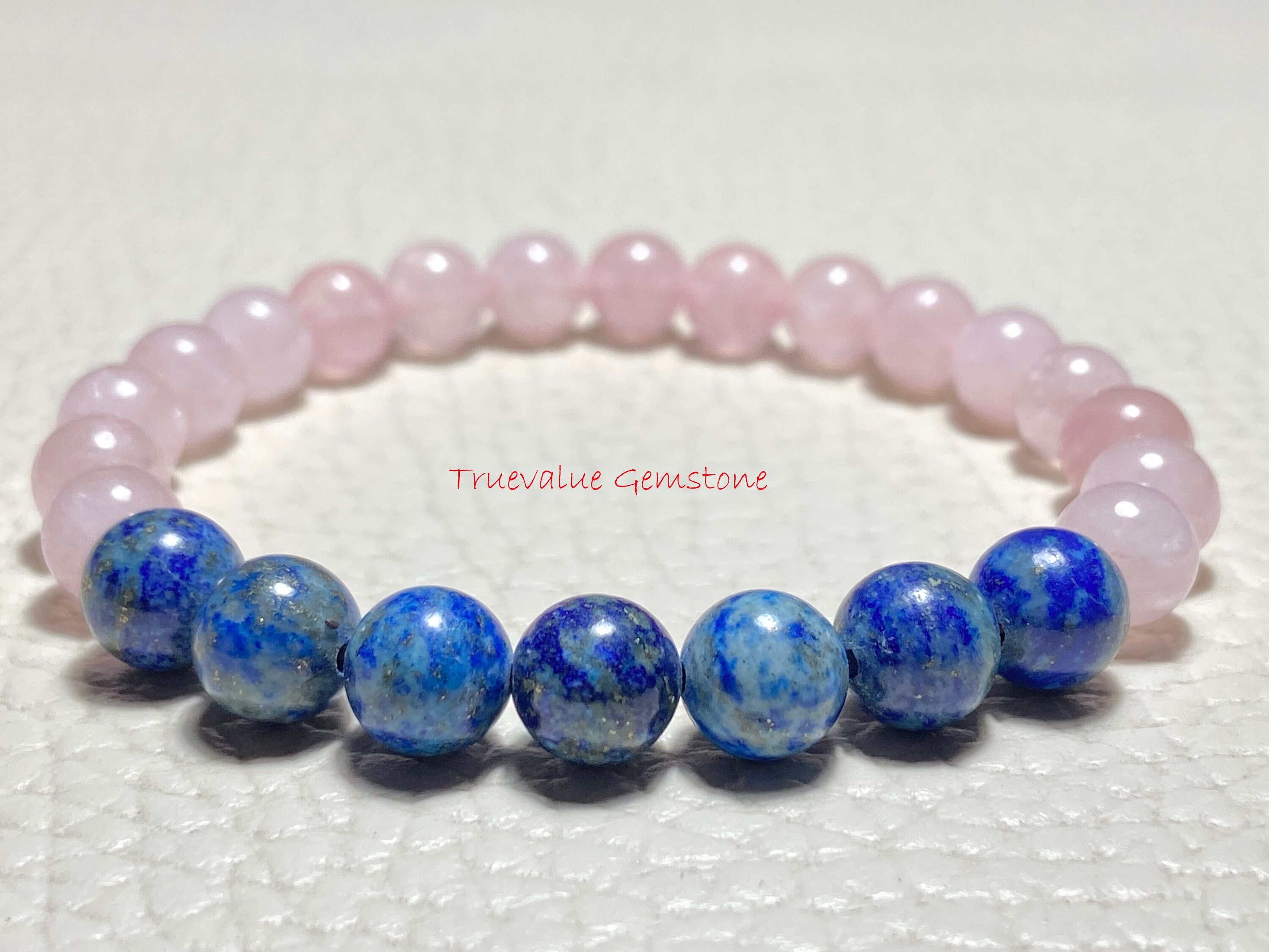 Rose Quartz Bracelet, Beaded Gemstone Accessory, Calming Energy Gift for Him, Natural Stone Friendship & Birthstone Gift