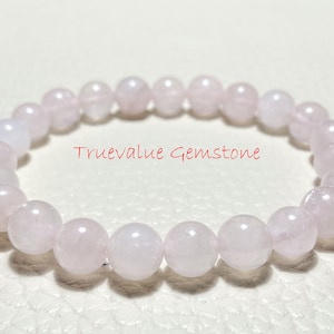 Rose Quartz Crystal Bead Bracelet: 8mm Genuine Gemstone, Love & Self-Love