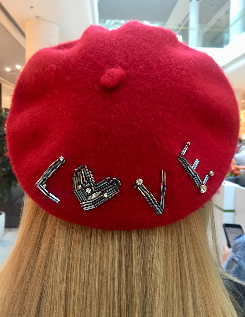 Handmade Art Beret Women/'s Red Beret Beret red Gift for Christmas and New Year Wool Felt Beret Red Christmas Beret Red French Beret