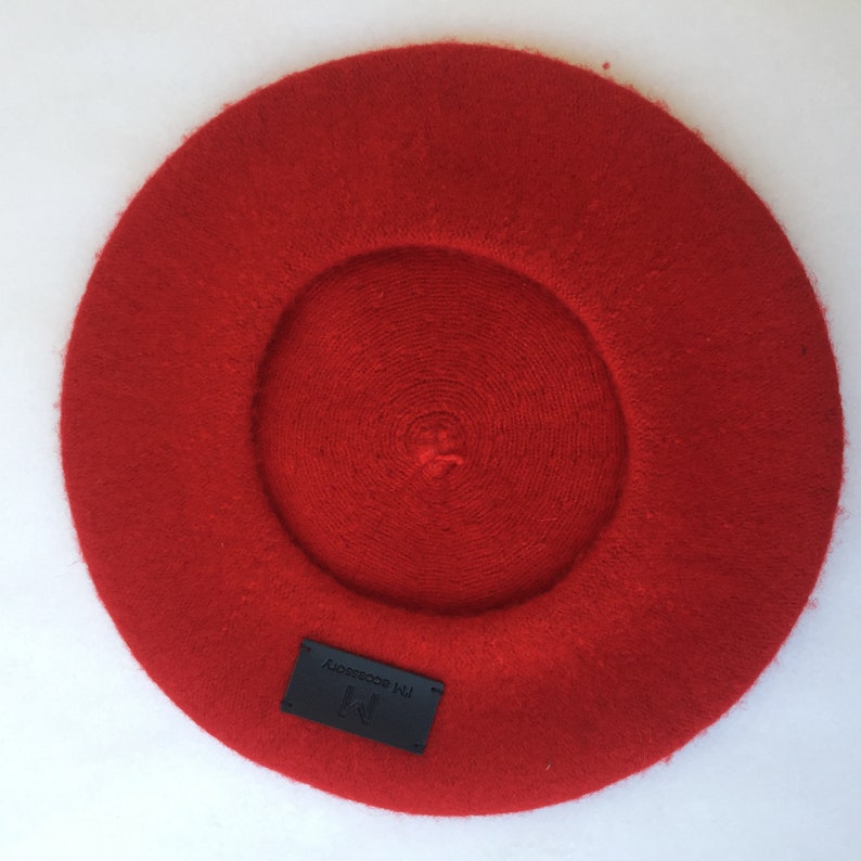 Handmade Art Beret Women/'s Red Beret Beret red Gift for Christmas and New Year Wool Felt Beret Red Christmas Beret Red French Beret