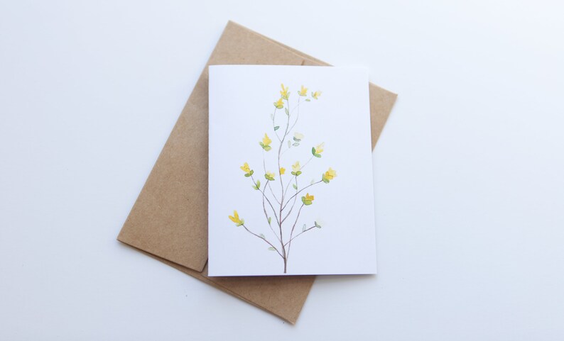Botanical Watercolor Note Cards with Envelopes-Greeting cards-Birthday cards-Handmade watercolor cards-Encouragement cards Teacher cards