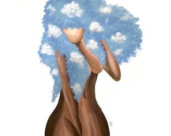 Dream Big Black Woman Painting Canvas Print