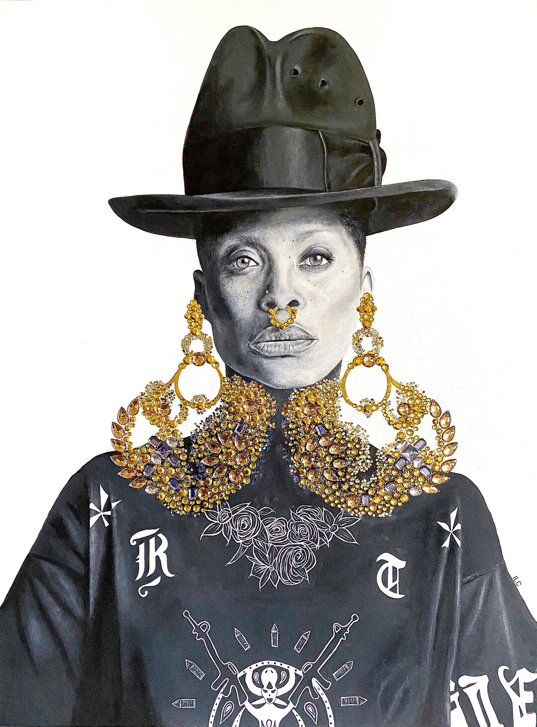 Erykah Badu Hat Acrylic Canvas Print Etsy