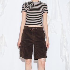 Vintage Y2K Billabong Cargo Shorts in Brown Corduroy - 2000s Wide-Leg Gorpcore Style Pants - Size S