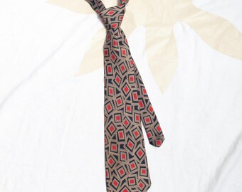 Vintage Pica Sador Silk Tie - Y2K 90s Accessories - Alt Clothing Abstract Black Italian Design