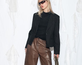 Vintage Y2K InWear Blazer in Black - 2000s Downtown Girl Office Siren Jacket - Size M