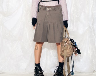 Vintage Y2K G-Star Raw Cargo Skirt in Grey Cotton 2000s Gorpcore Pocket Utility Skirt Grunge Low Rise Midi Skirt Large