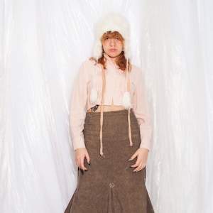 Vintage Crop Shirt 90s Reworked Top in Pastel Pink 1990s Y2K Upcycled Fairycore Shirt Top size M