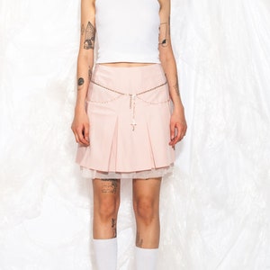 Vintage Y2K Mini Skirt in Pastel Pink 2000s Coquette Fairycore Skirt Vintage Style Skirt Size XS