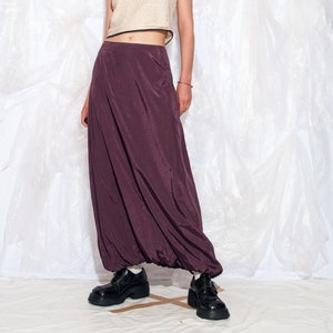 Vintage Y2K Bubble Maxi Skirt in Purple 2000s Whimsigoth Fairycore Grunge Long Parachute Skirt Medium Small