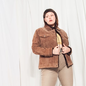 Vintage Lederjacke 90er Jahre Kunstfell Wildleder grobstrick Mantel 1990er Jahre Penny Lane Hippie Mantel Lammfell Lammfell Mantel