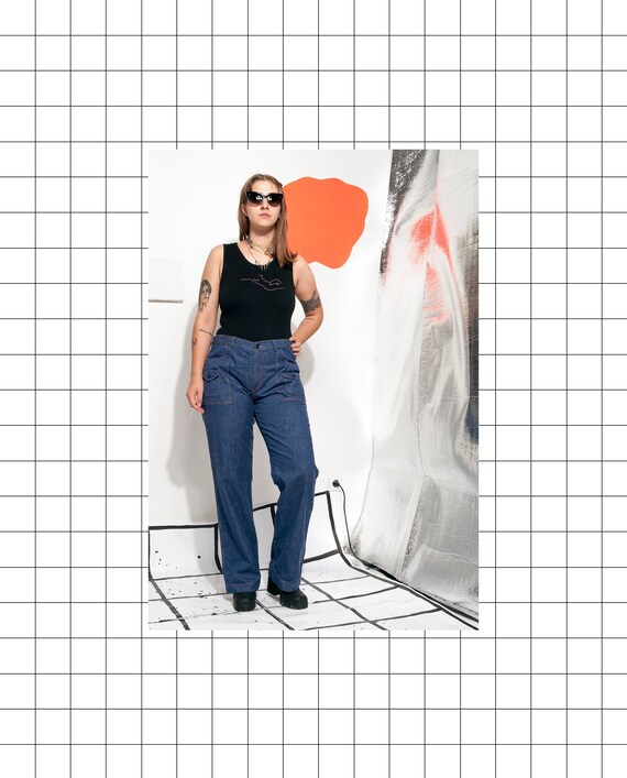 70s vintage jeans 70's vntg high-waisted denim fla