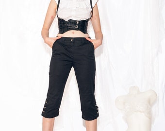Pantalon Court (pantacourt) Killah Vintage En Coton Noir - Taille 26" / 36 - Neuf Avec étiquettes