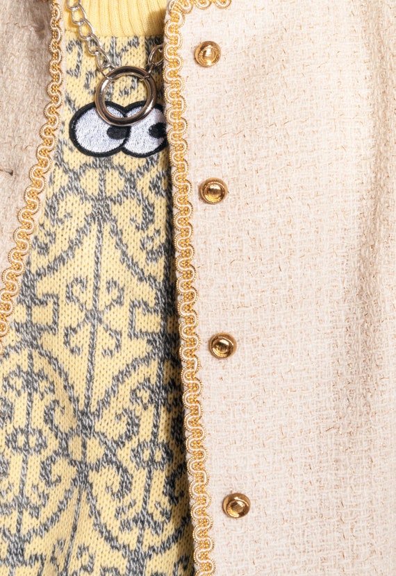 Vintage beige blazer 50s almond golden boxy fit j… - image 4