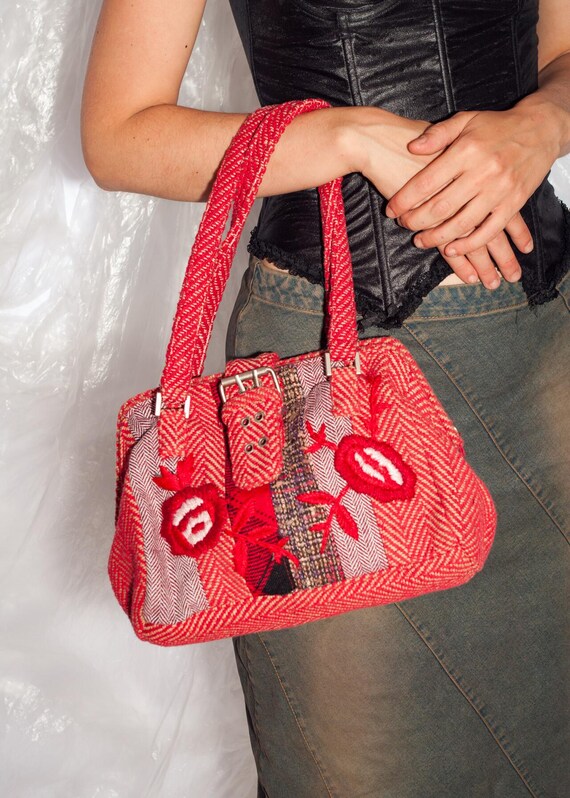 バッグ 00s patchwork boston bag Y2K hand bag 00s patchwork boston bag Y2K hand bag