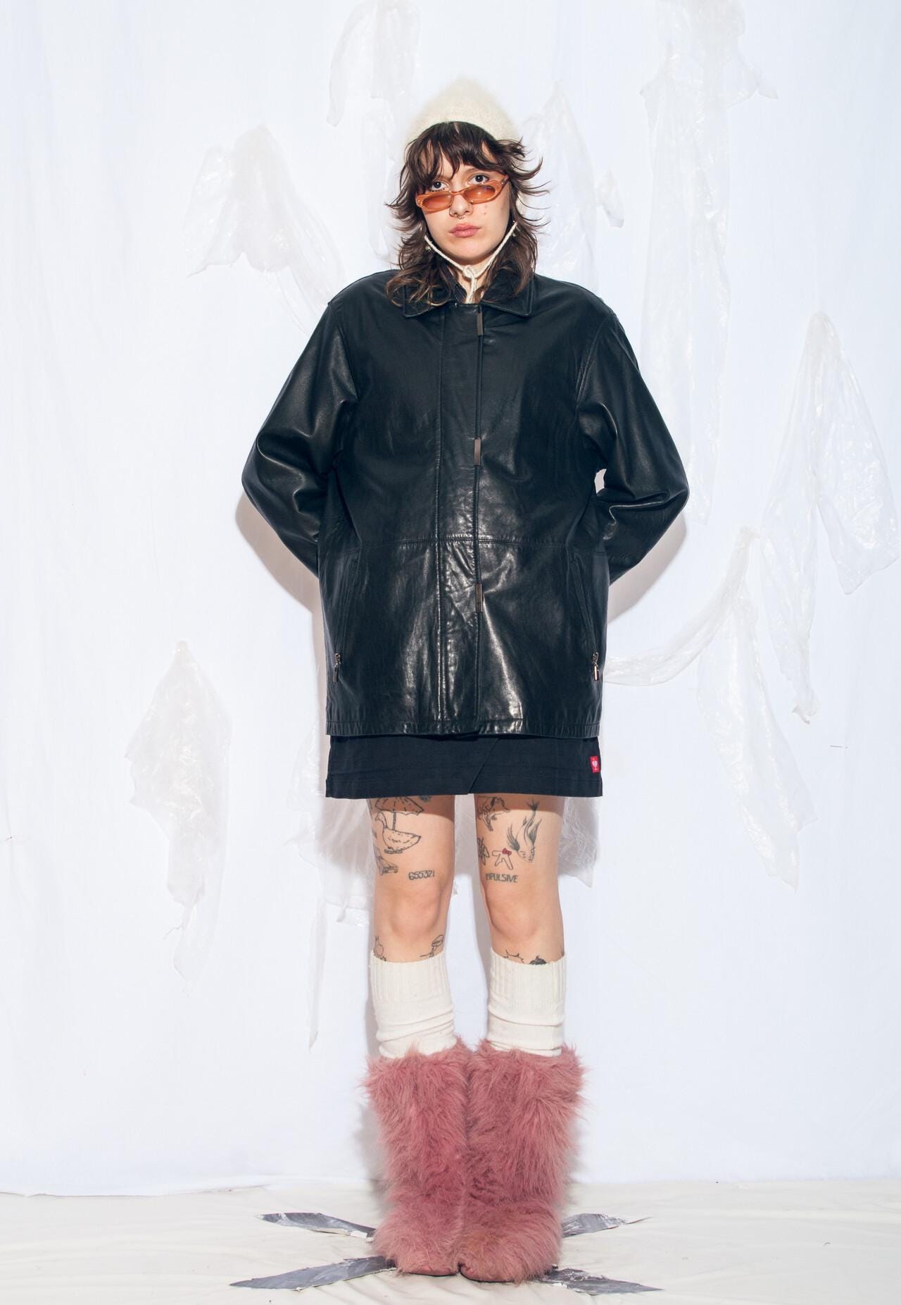 Vintage 90s Leather Coat in Black by BIBA + Pariscop - 1990s