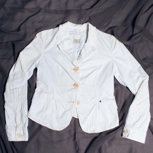 Vintage Y2K Marithé et François Girbaud Blazer in White - 2000s Fitted MFG Jacket - Chic Style - Size S