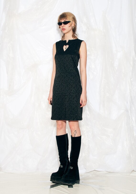 Vintage Y2K Reworked Mini Dress in Black w Cut-Ou… - image 3