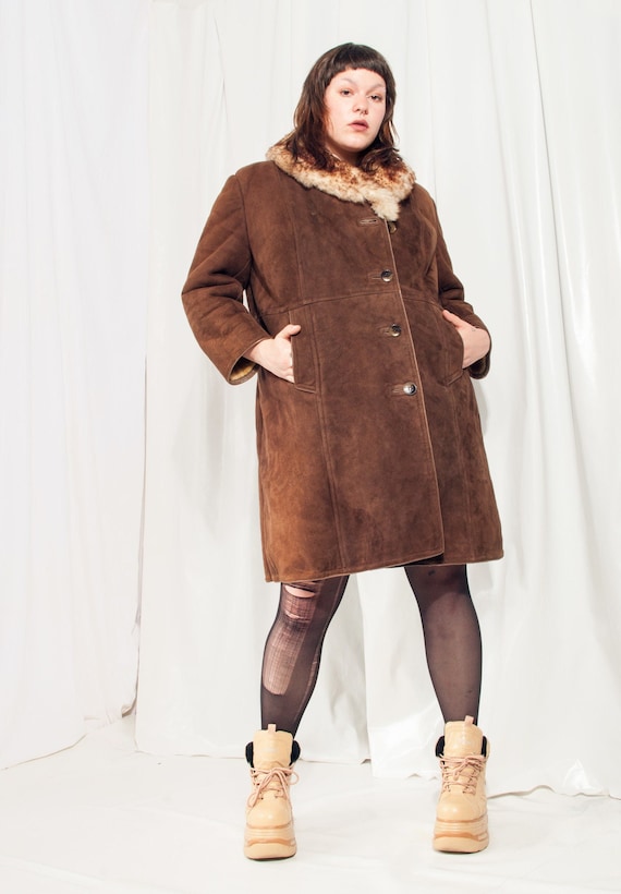 Vintage shearling coat 70s real sheepskin Penny L… - image 1