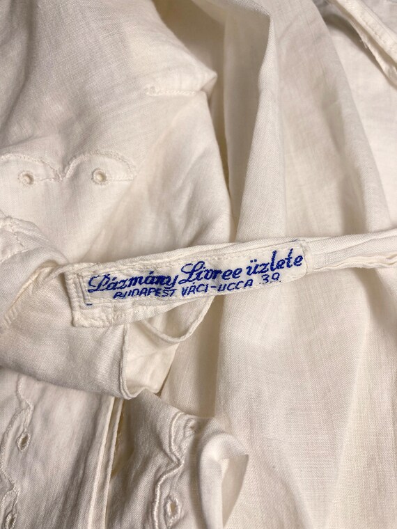 Antique Apron 10s Handmade White Dress 1910s Vint… - image 7