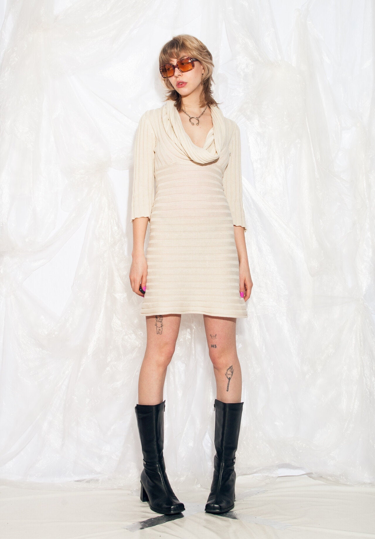 Vintage Y2K Knitted Mini Dress in Beige Ribbed 2000s Fairycore Grunge Tunic Small - Etsy Vintage Y2K Knitted Mini Dress in Beige Ribbed 2000s Fairycore Grunge Tunic Small - Etsy