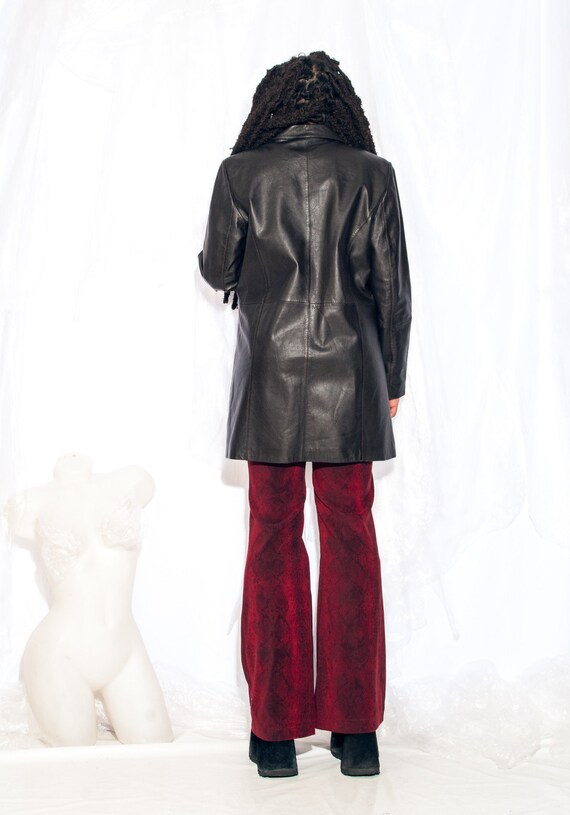 Vintage Y2K Leather Coat in Dark Brown 2000s 90s Grunge Long Vintage Y2K Leather Coat in Dark Brown 2000s 90s Grunge Long